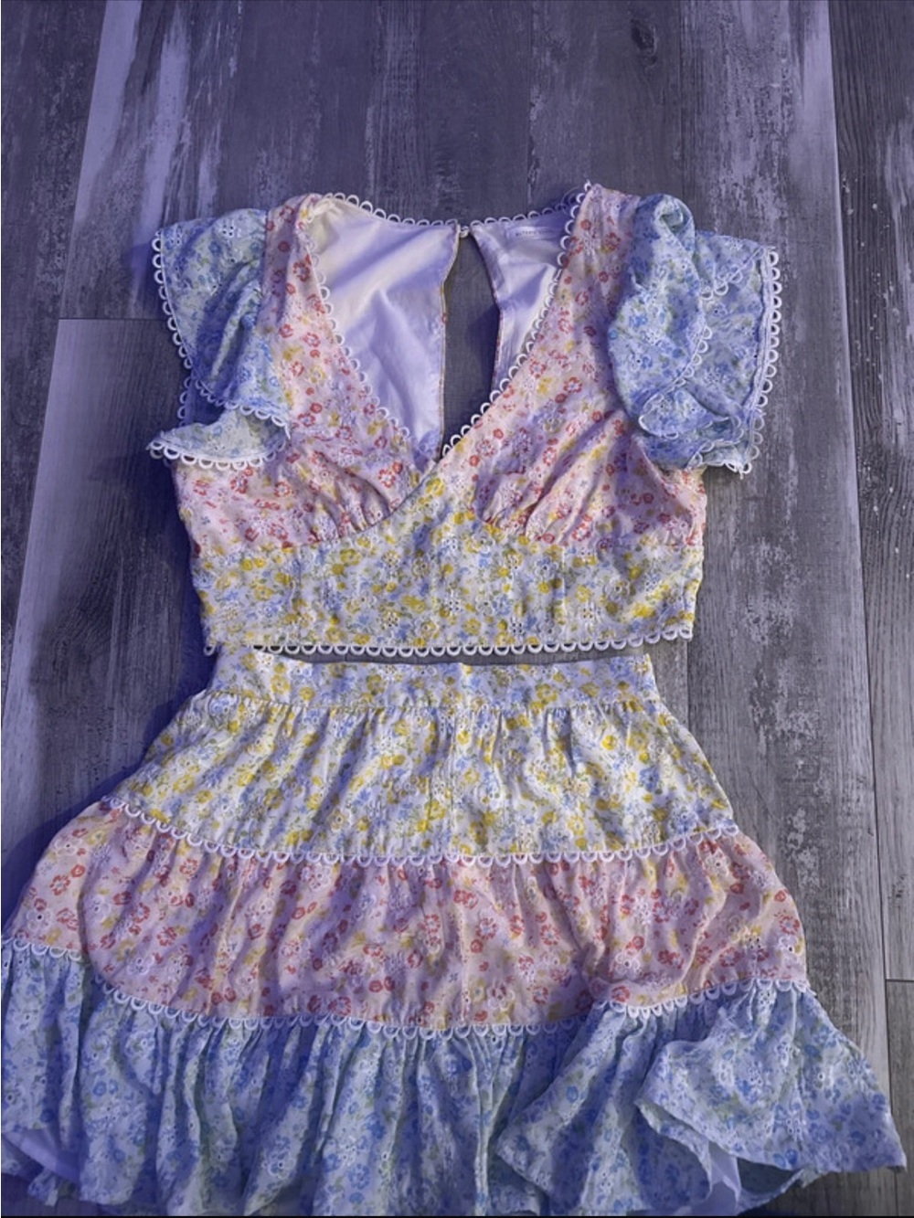 Altar'd State Pastel Floral Set - Pink, Blue, Yellow